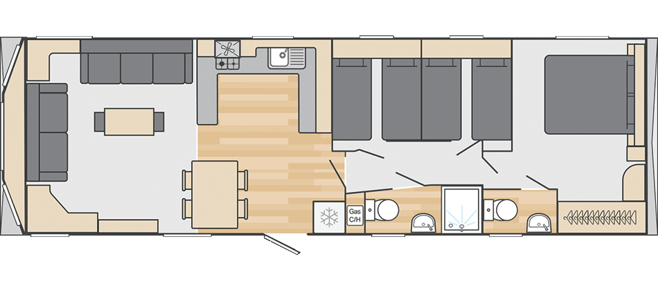 Provence 39' x 12' 3 Bedroom floorplan