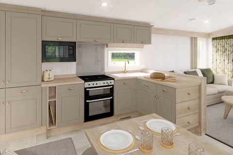 Moselle Lodge 42x14ft 2 Bed Kitchen (Country Cottage)