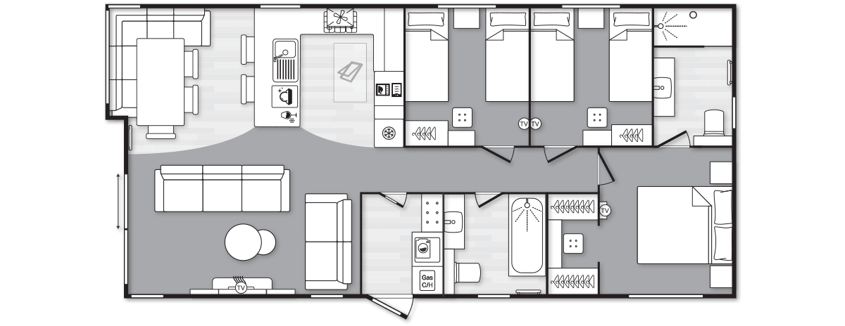 Toronto Lodge (Urban) 43' x 20' 3 Bedroom floorplan