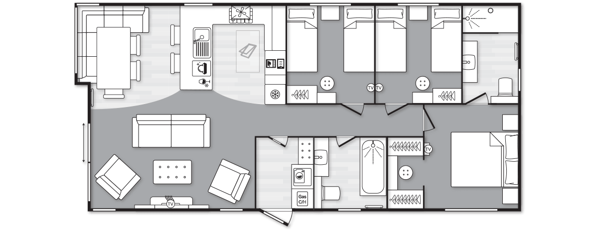 Toronto Lodge (Country) 43' x 20' 3 Bedroom floorplan