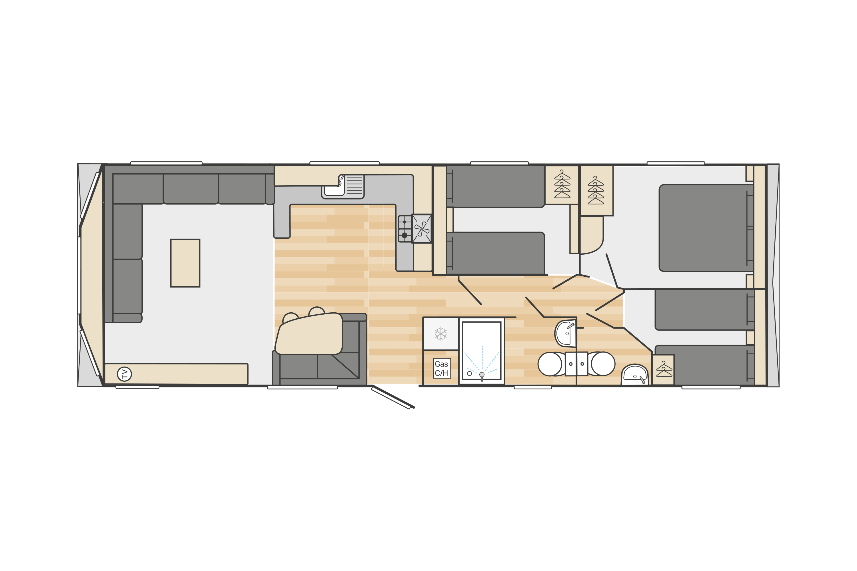 Loire 35' x 12' 3 Bedroom floorplan