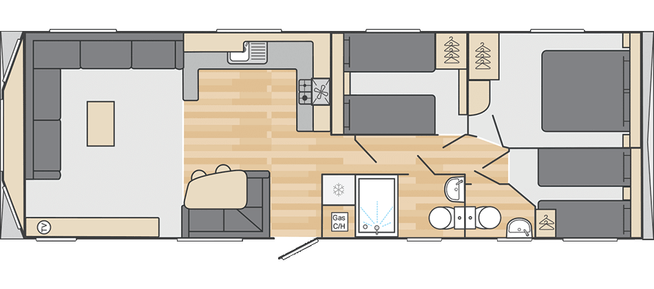 Loire 35' x 12' 3 Bedroom floorplan