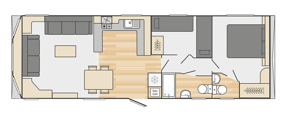 Provence 35' x 12' 2 Bedroom floorplan