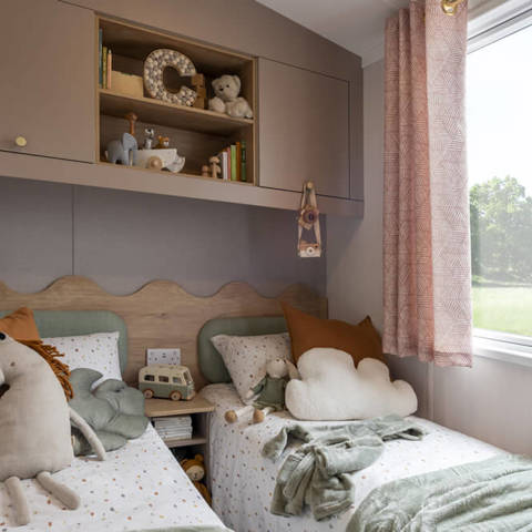 2026 Burgundy Twin Bedroom