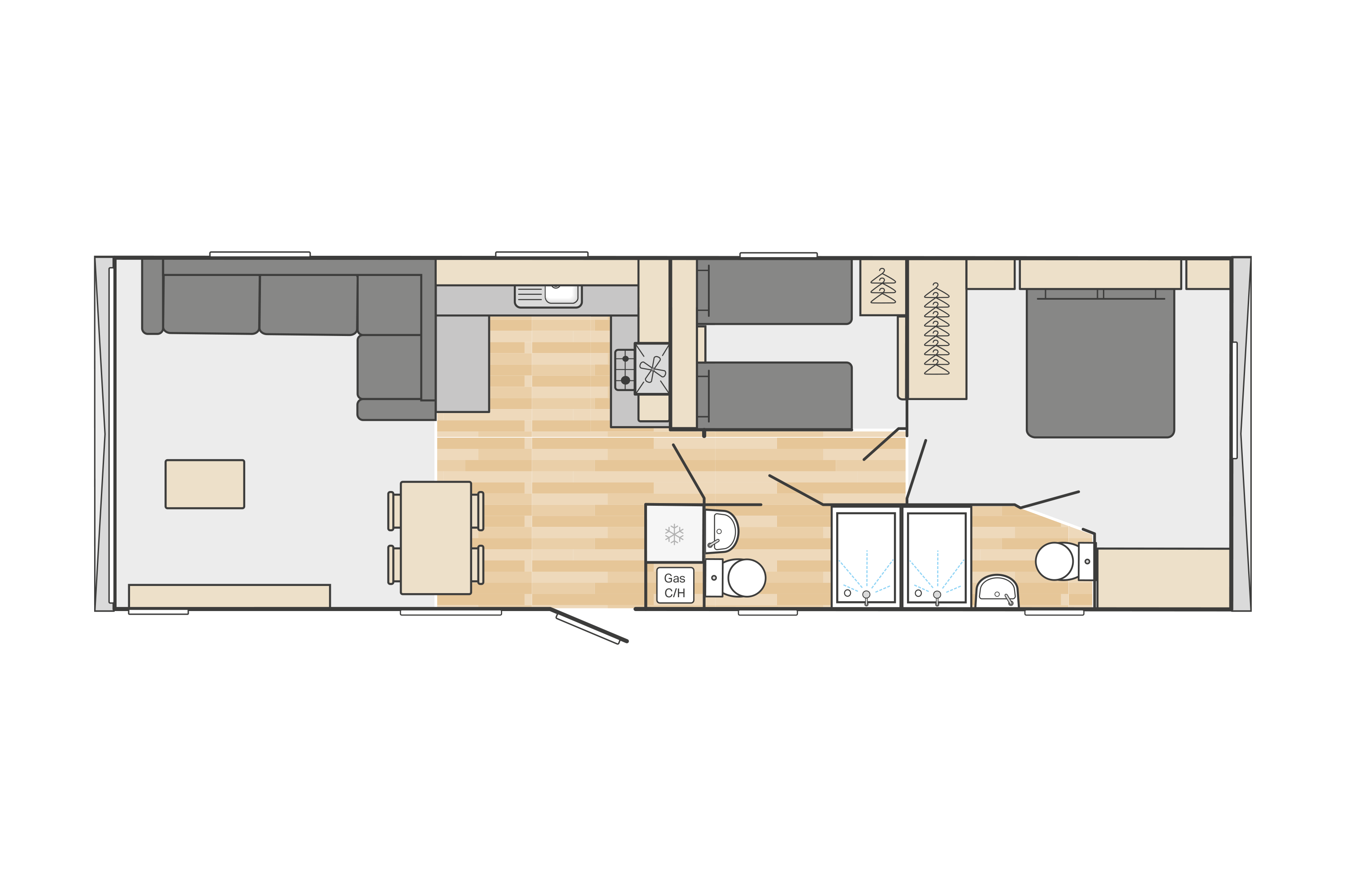 Ardennes (Scandi) 38' x 12' 2 Bedroom ES floorplan