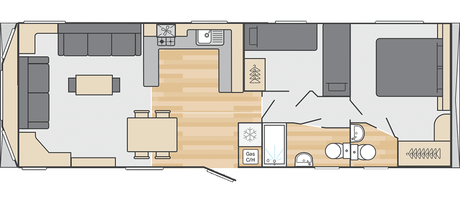 Provence 35' x 12' 2 Bedroom floorplan